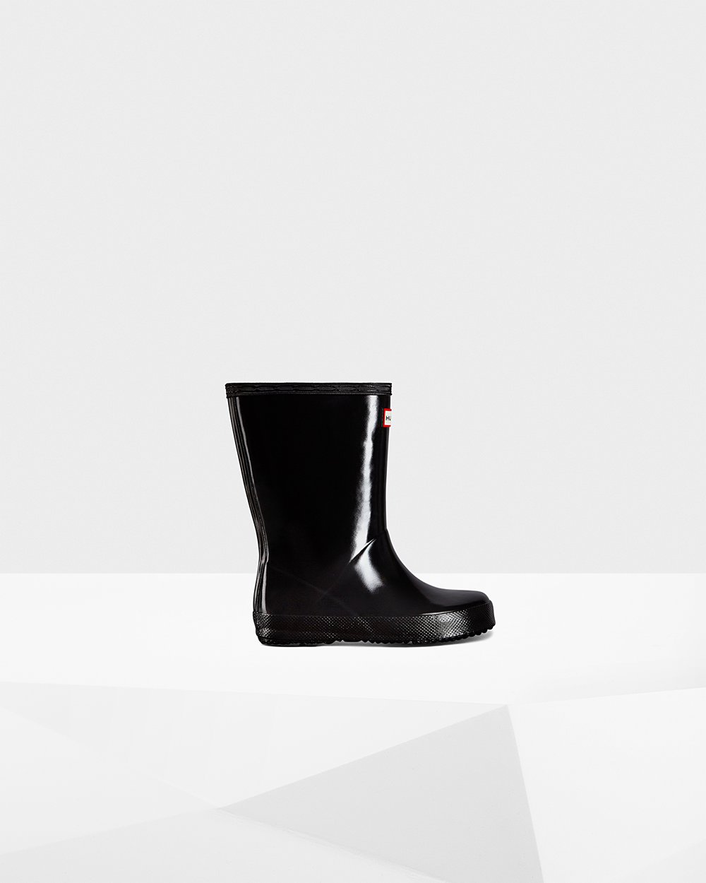 Kids Rain Boots - Hunter Original First Classic Gloss (63BPVFKIA) - Black